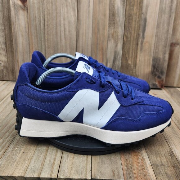 Mens New Balance 327 Size 11.5 Victory Blue White Suede Athletic Sneakers Shoes - Picture 3 of 9
